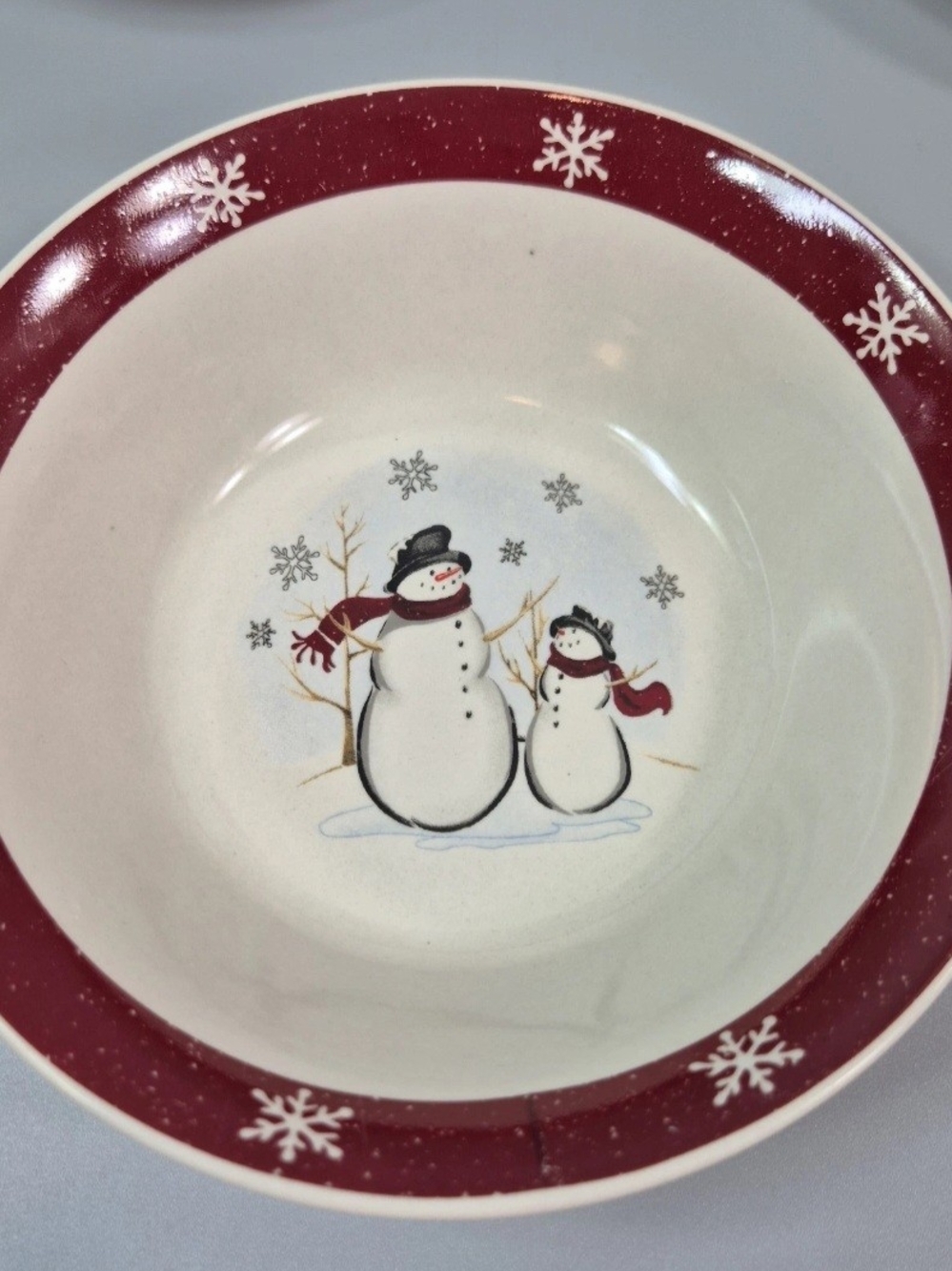 Royal Seasons Stoneware Snowman Christmas Bowls Set Of Three 6" ¾ Pre Loved